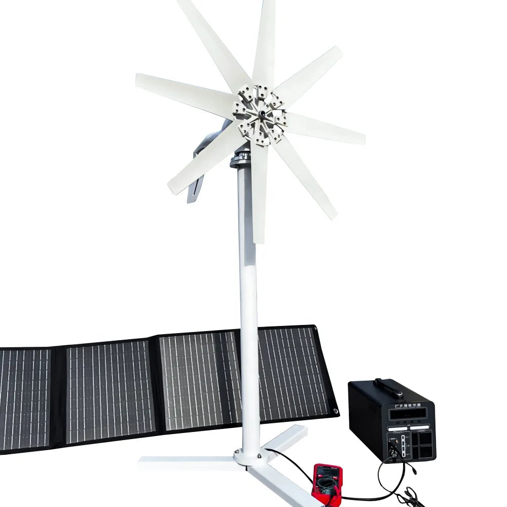 100W Foldable Solar Panels with 0.5KWh Lithium Portable Battery PV Charge for Home Wind Turbine UPS Outdoor Energy Storage