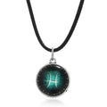 Luminous 12 Zodiac Pendant Necklace Classic Zinc Alloy for Parties Engagements Simple Student Long Necklace Clothing Accessories