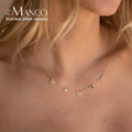 EManco Name Customized Necklace DIY Birthstone 26 Letter Side Pendant Necklace for Women Birthday Gift