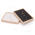 Popular Natural Wood Small Size Jewelry 48 Slots Rings Stud Earrings Display Tray Organizer