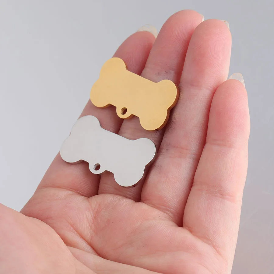 Wholesale Stainless Steel Pet Glowing Paw Print Pendant for DIY Jewelry Necklace Bracelet Making