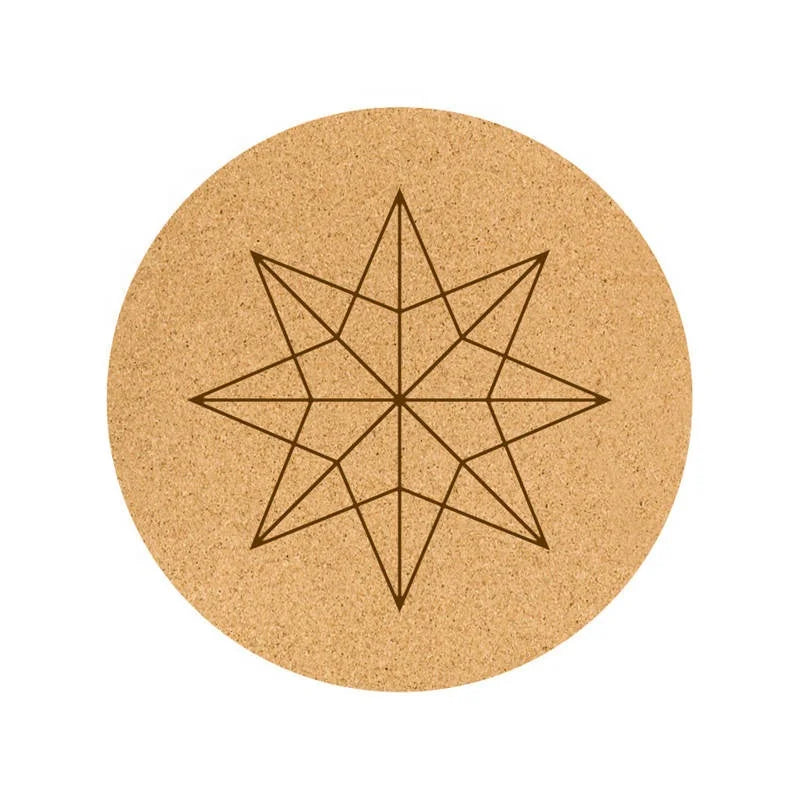 FITA 130cm 1.5 mm Thick Custom Laser Engraved Print Meditation 1.5mm Extra Large Natural Cork Rubber Round Yoga Mat for Hot Yoga