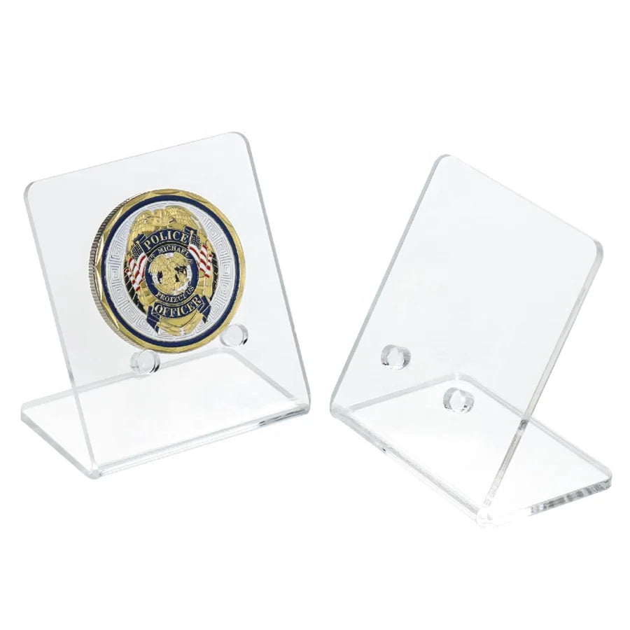 Clear Acrylic Mini Easel Challenge Coin Holder Coin Display Stand
