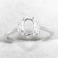 Sterling Silver 5*7mm Semi Mount Ring Empty Frame Blank Support Claw Setting S925 Base Holder Without Center Stone for DIY Inlay