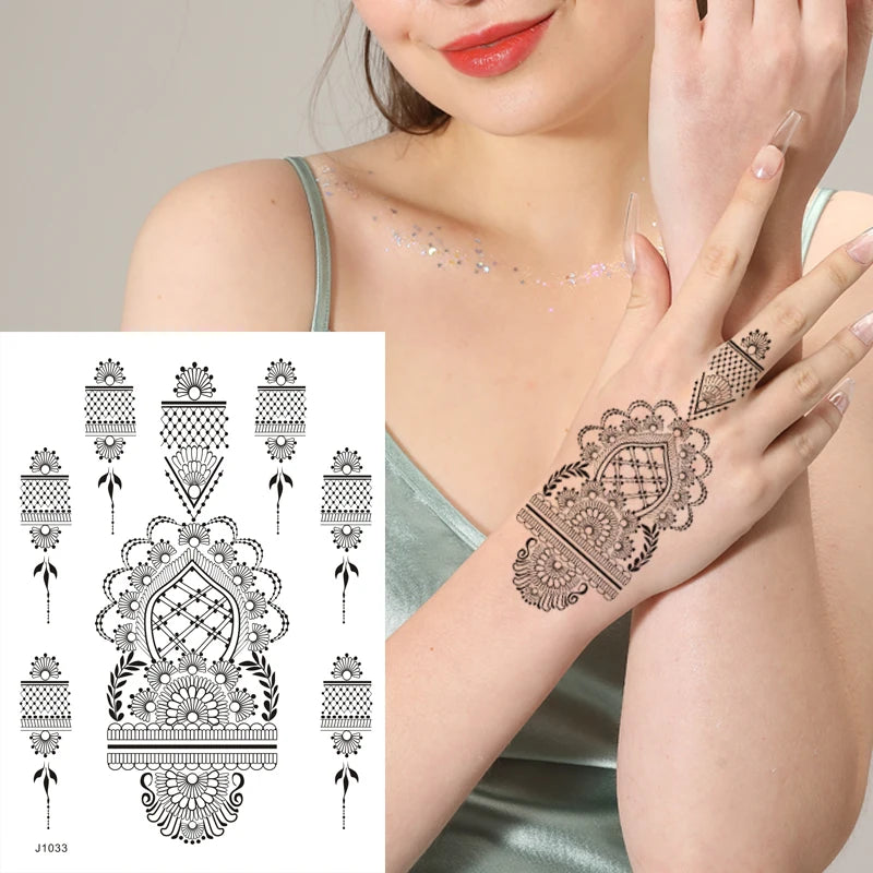 Custom OEM Disposable Eco-Friendly Temporary Tattoo Stickers Sexy Body Hand Henna Decal Paper Custom Logo Man Woman Arm Tattoo