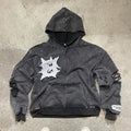 Custom Heavyweight 500 600 Gsm Stone Washed 100% Cotton Acid Wash Distressed Embroidered Vintage Hoodie Manufacturers