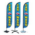 Hot Selling Custom Outdoor Advertising Double-sided Feather Flagpole Kit Base Beach Banners Car Wash Feather Flags