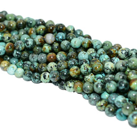 Factory Wholesale Natural a Grade African Turquoise Loose Gemstone Beads 6/8/10mm Green Color