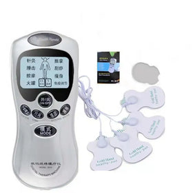 Household Portable Handheld TENS Therapy Slimming Massage Instrument for Neck & Shoulder Low Frequency Meridian Therapy 4 Patch