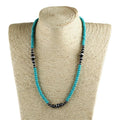 Vintage Women Jewelry Gray Drawing Alloy  Turquoise Necklace Rhinestone Cross Pendant Navajo Pearl Necklace Western Jewelry