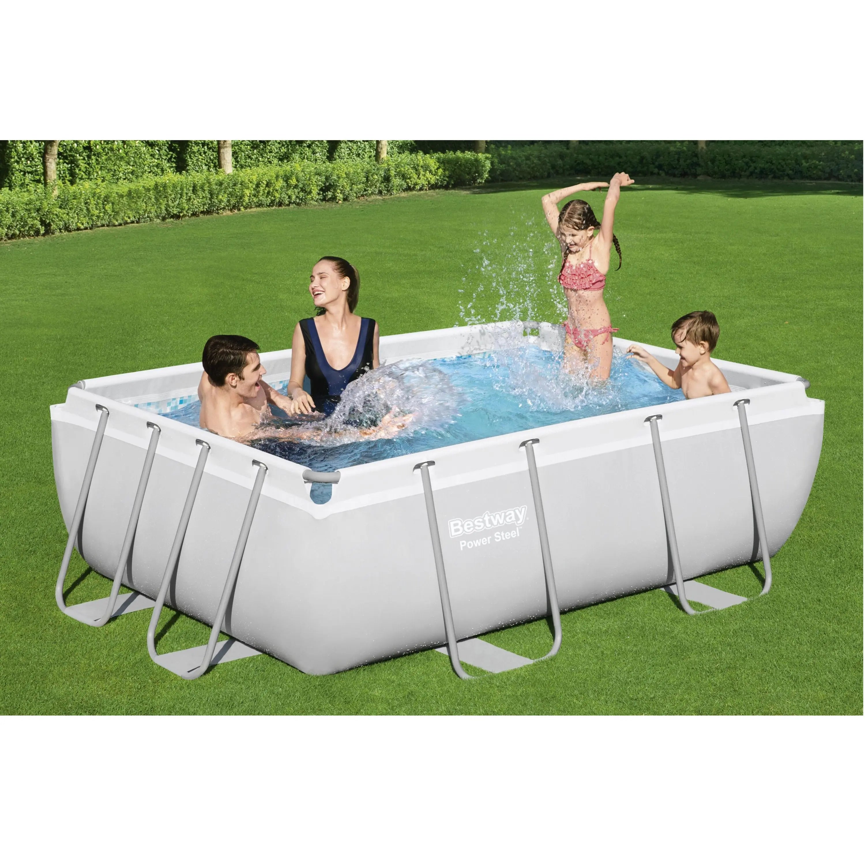 Bestway 56629 Rectangular Above Ground Steel Frame Swimming Pool 2.82m*1.96m*84cm
