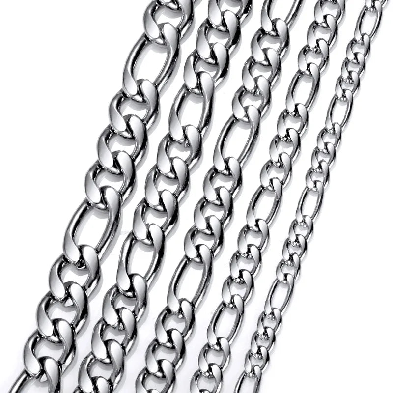 NK Chain 3: 1 Stainless Steel Chain Titanium Figaro Base Chain MegaBDM