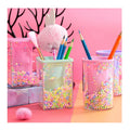 Creative Round square Colorful Cute pink clear Plastic Acrylic Pen Holder MegaBDM