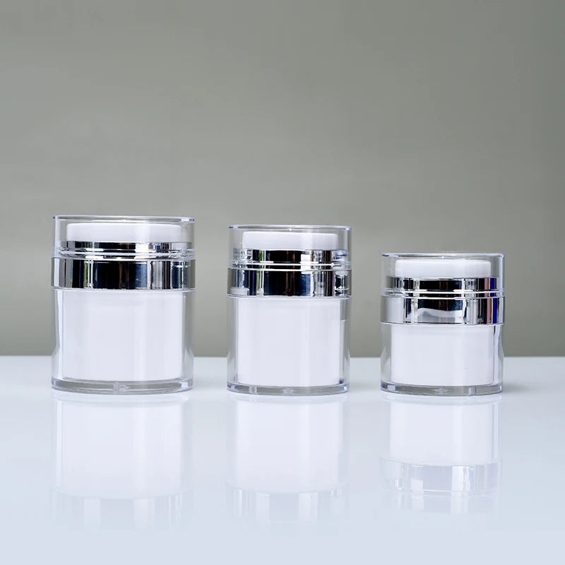 Wholesale Custom Luxury Cosmetic Refillable 15g 30g 50g  White Airless Cream  Jar