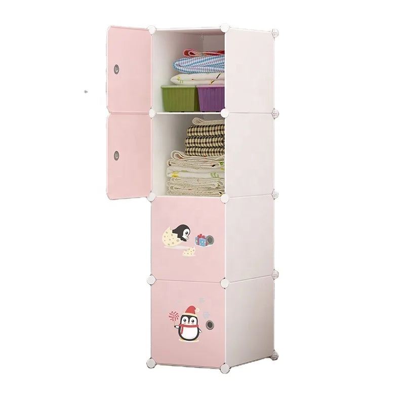Portable Kid Wardrobe Plastic Organizer Wardrobe Cube Closet Plastic Wardrobes for Clothes