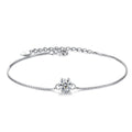 OAHLAN Fashion Jewelry 925 Sterling Silver Classic Cubic Zirconia Adjustable Chain Bracelets for Women Girls Anniversary