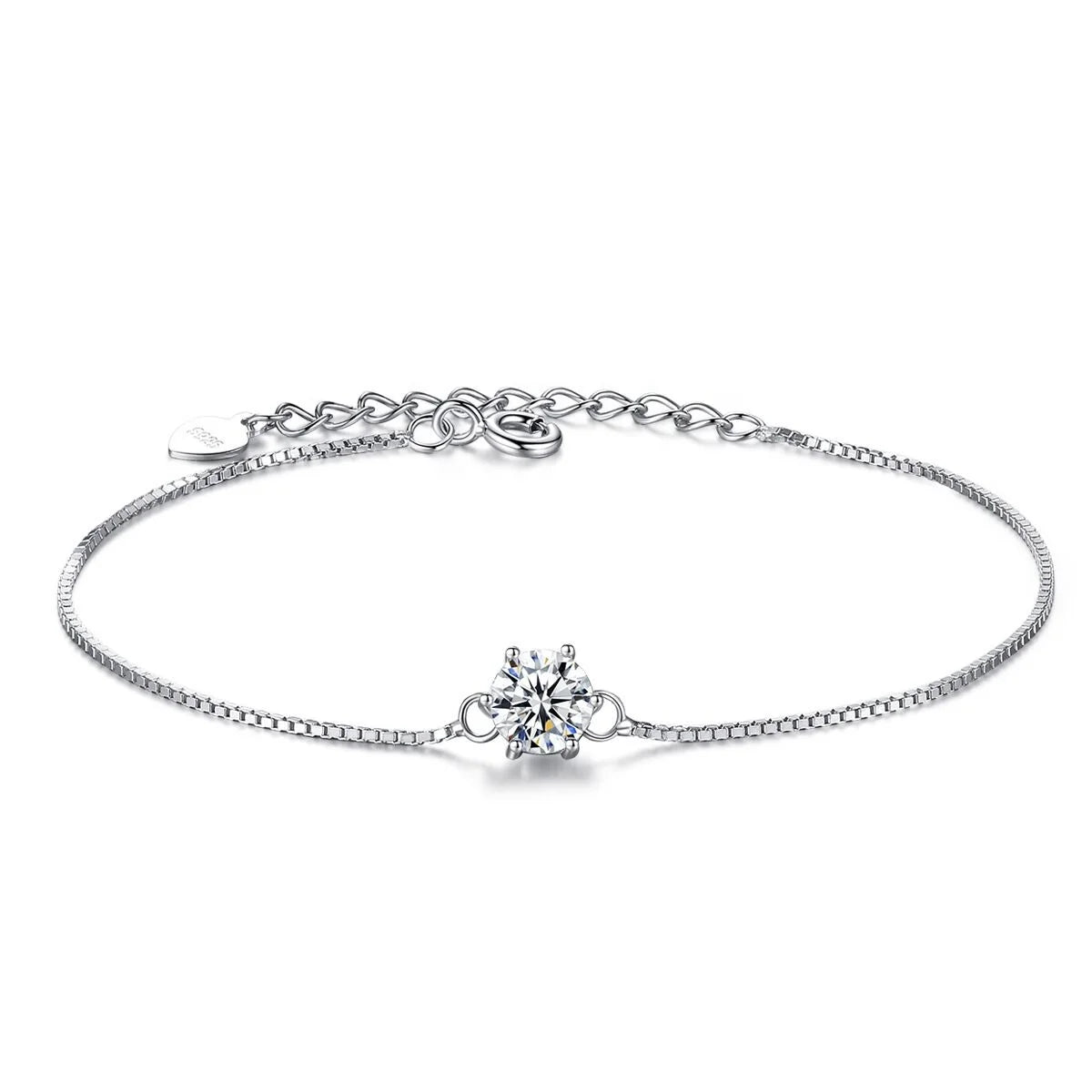 OAHLAN Fashion Jewelry 925 Sterling Silver Classic Cubic Zirconia Adjustable Chain Bracelets for Women Girls Anniversary