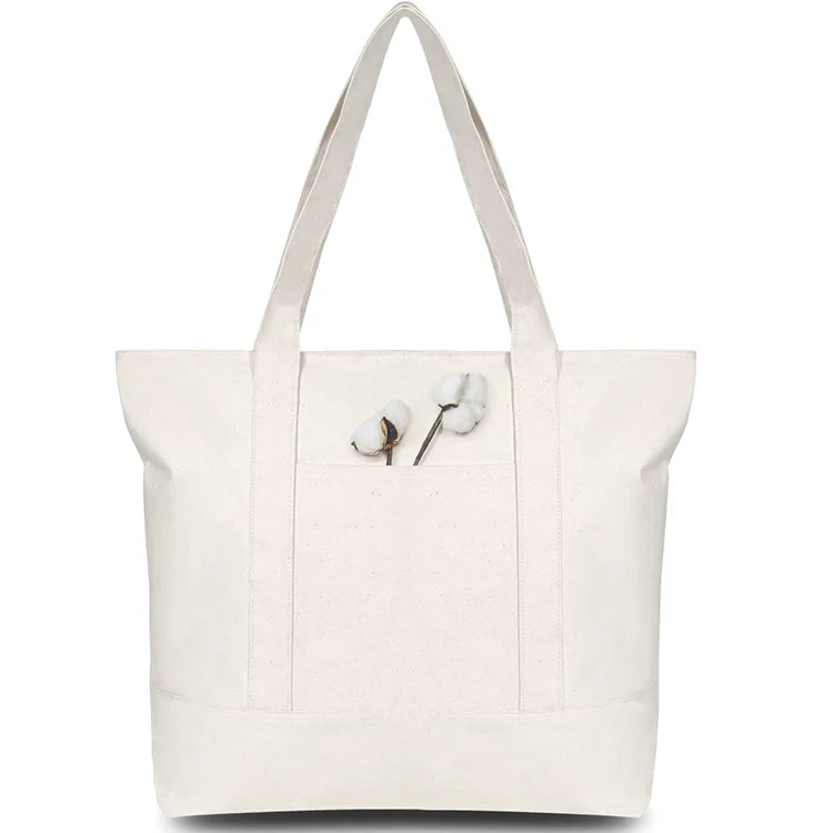 Extra Heavy-Weight Large Personalized Cotton Canvas Tote Bag Reusable Custom Tote Shopping Bags