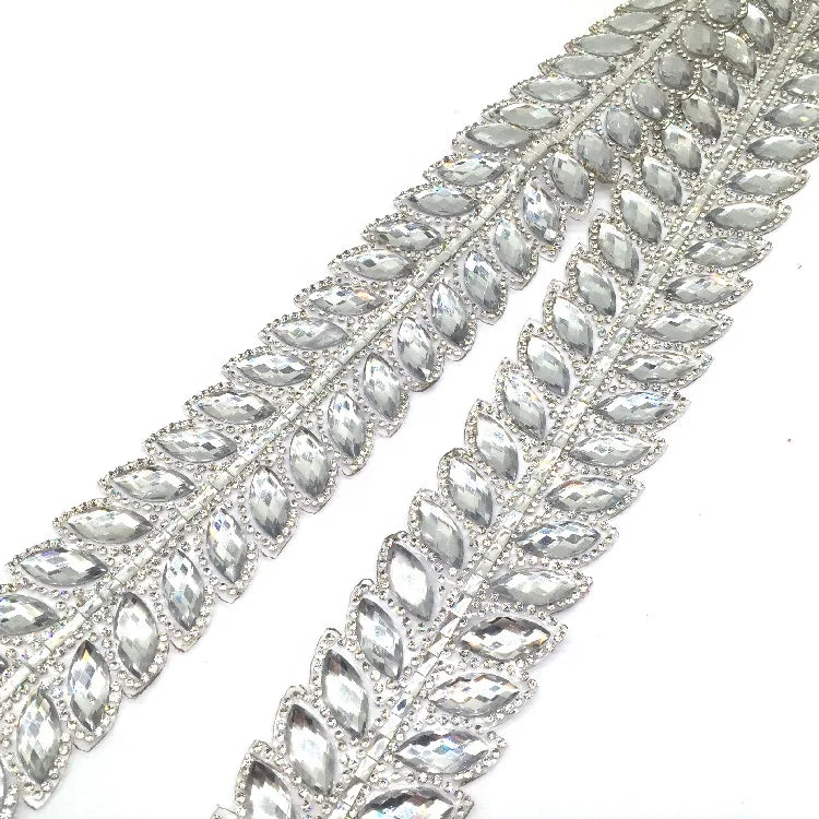 Garment Accessories Hot Fix Clear Patch Tape Iron-on Rhinestone Transfer Trimming Chain for Carnival Events