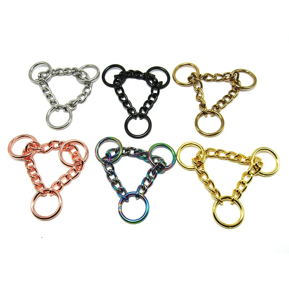 Personalized Custom Stainless Steel Dog Martingale Chain Rose Gold for Dog Collar