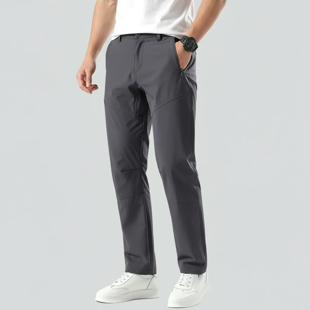 Men's Casual Lightweight Breathable Running Pants Solid Color Quick Drying Sportswear Mid Waist Zipper Fly Custom Sweatpants
