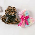 Leopard Print Dress Pet Clothes for Autumn/Winter French Bulldog Cat Fashionable Apparel for Small Breed Puppies and Kittens