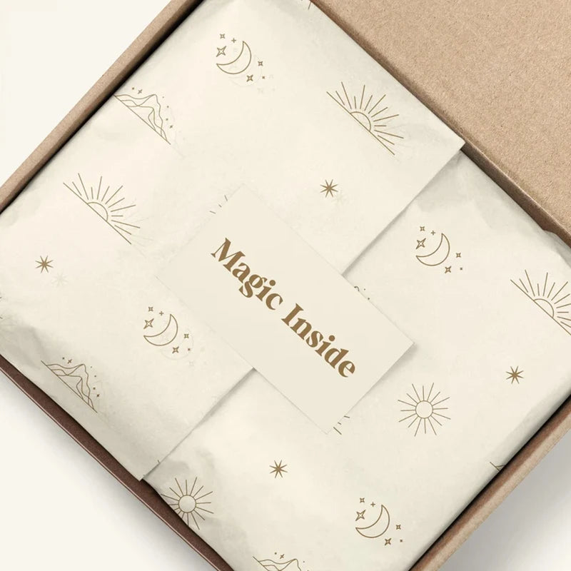 Fashionable Custom Printed Double Side Moisture Proof Tissue Wrapping Paper with Custom Logo for Socks and Clothing Packaging