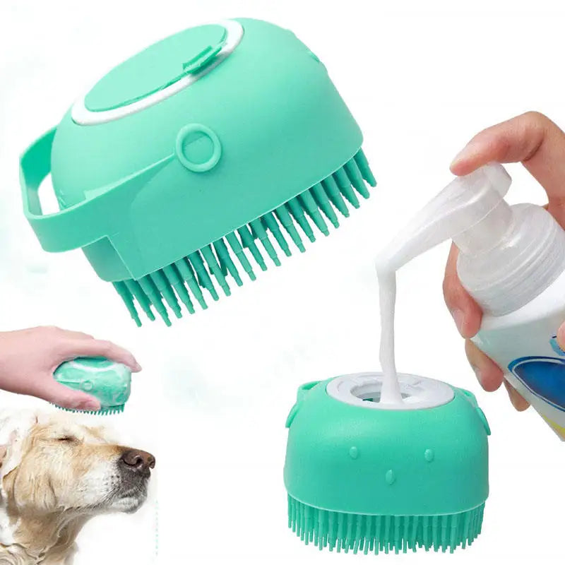 New Grooming Pet Shampoo Brush rubber Dog Hair Brush Shedding Dog Bath Brush
