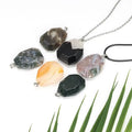 Wholesale Faceted Rectangle Crystal Quartz Agate Gemstone Pendant Necklace for Jewelry Making