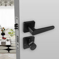 2025 Customized Modern Design Matt Black Aluminum Brass Zinc Lever Factory Mortise Interior Door Lock Handle Set Hotels