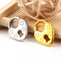 Fashion Stainless Steel Loving Heart Lock Charms Pendants for Jewelry Making DIY Necklace Couple Components