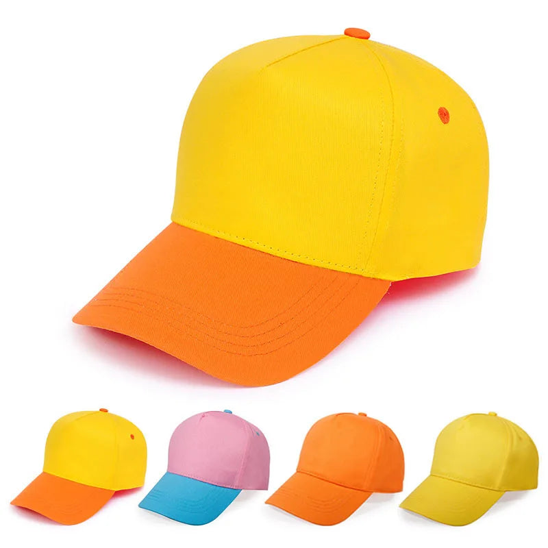 Custom Logo Goldfour 6-Panel Cotton Baseball Cap Unisex Kids-Sporty Street Style Four Seasons Outdoor Use Single Breasted Common