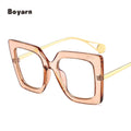 Boyarn Large Square Retro Ladies Oversized Metal Frame AC Lens Sunglasses Women Newest  Shades