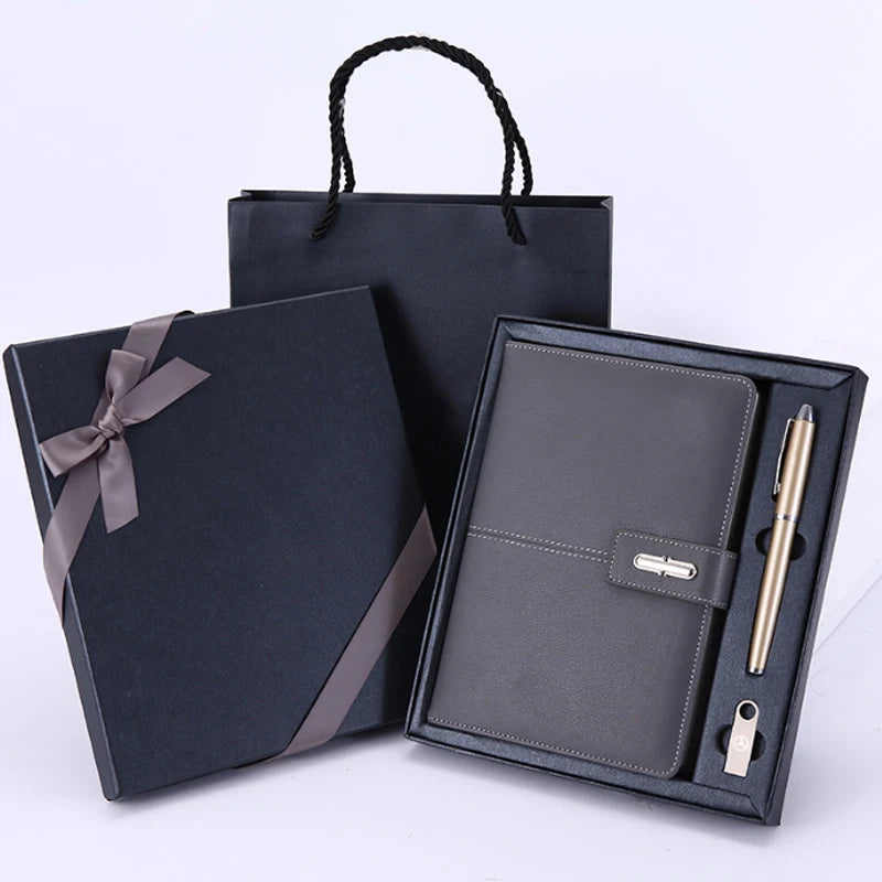 Custom logo Leather Business Notebook Gift Box Set Daily for School Teacher Adult Gift Office Supplies Gift Sets for Men Women
