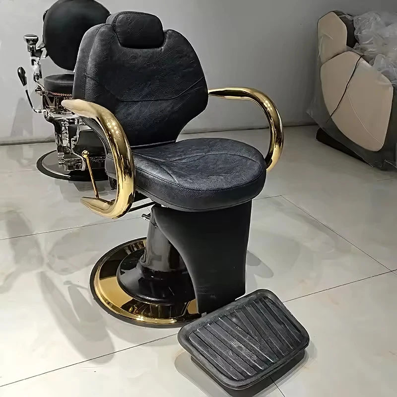 Foshan Zhongsibo Factory Wholesale Cheap New Black Gold Hair Salon Barber Shop Chair