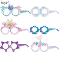12 Packs Mermaid Party Decorations Mermaid Themed Glasses Paper Eyeglasses Costume Party Beach Photo Props HS1057