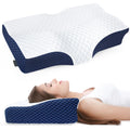 23.6"*13.4" Bed Cervical Pillow Contour Adjustable Height Neck Memory Foam Pillows for Pain Relief Sleeping