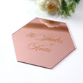 Custom Diamond Shape Rose Gold Acrylic Anniversary Party Commemorative Card Hot Stamping Coasters
