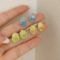 Natural Stone Healing Crystal Earrings Raw Quartz Chip Bead Stud Earring Crafts Jewelry Gifts