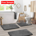 Water Absorption Non-Slip Bath Rug U-Shaped Toilet Mats Memory Foam Bathroom Mat Set