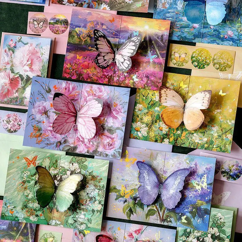 Greeting Card Advanced Sense Towards the Rain Dream butterfly Three-dimensional Birthday Greetings to Lovers Diy Birthday Gift