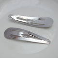 9cm Silver No Hole Large Snap Hair Clips Tear Drop Metal Snap Clips Big  Women Side Hairpins Lead Free Nickle Free