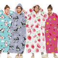 Oversized 100% Polyester Sherpa Blanket Hoodie for Women China Factory Wholesale Giant TV Wearable Adult Lazy Hoodie Blanket