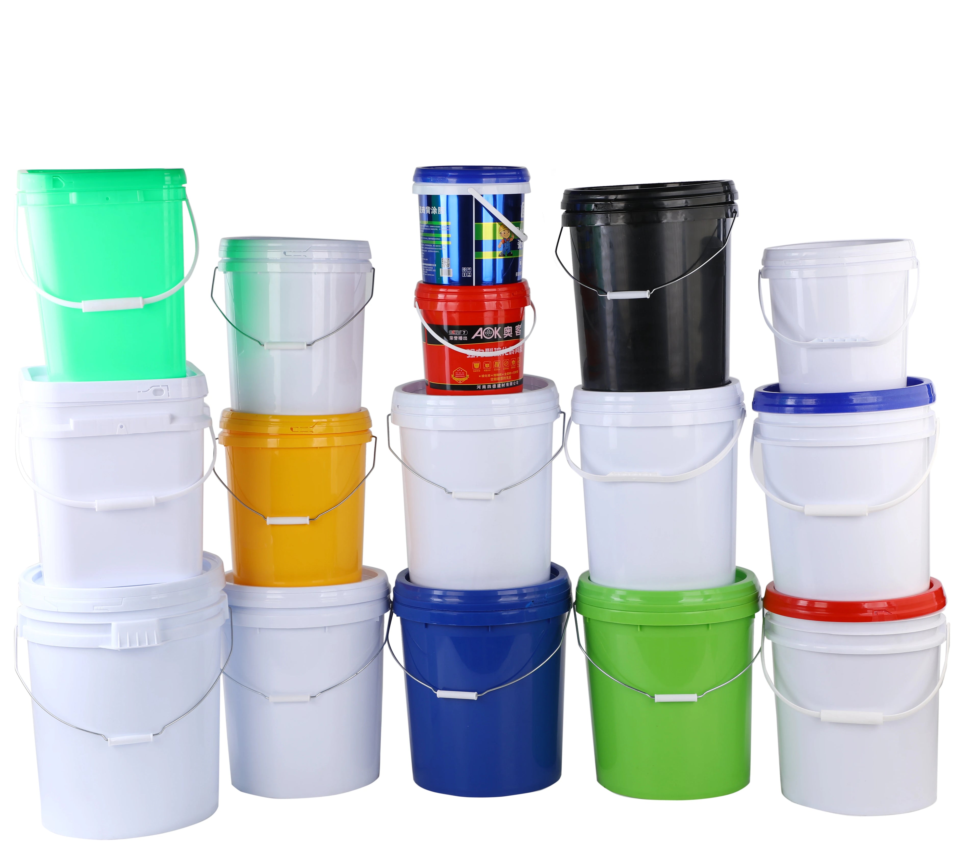 Good Quality PP Plastic Bucket 5L Food Container Drum Pail with 260mm Lid Diameter 1.7mm Wall Thickness Factory Direct Supply