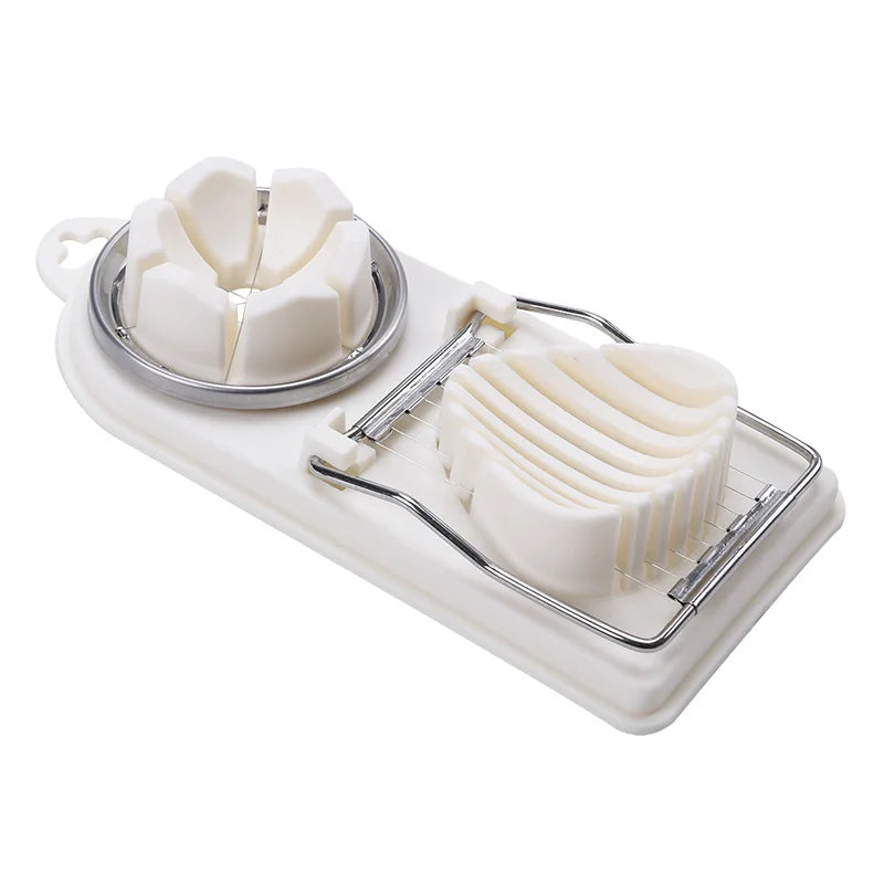 Hot Selling Egg Slicers Stainless Steel Wires Petal Shape Egg Cutter 2 in 1 Stainless Steel Fruit Slicer Tool for Egg