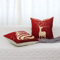 Simple Bell Christmas Tree Red Christmas Deer Print Linen Pillowcase Autumn Decoration Sofa Home Cushion Cover