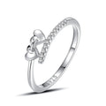 Fashion 925 Sterling Silver Heart-shaped Micro Inlaid Diamond Index Finger Ring Women Zircon Stone Ring