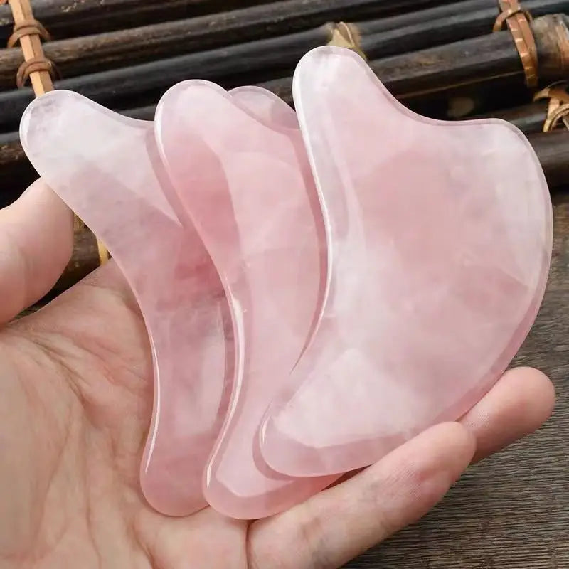 HZ Factory Wholesale Healthy Care Massage Tools 100% Real Stone Pink Crystal Dolphin Shape Rose Quartz Gua Sha