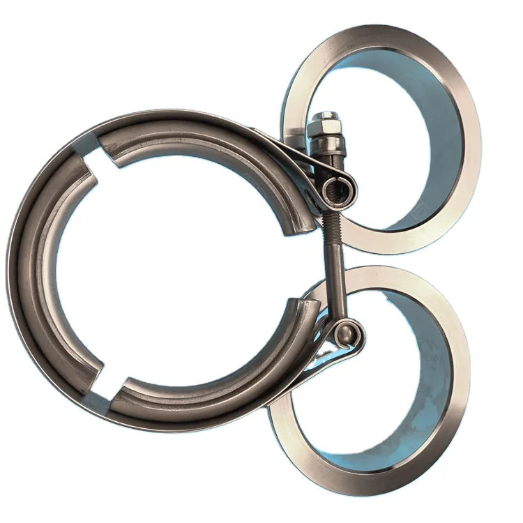 In Stock  Exhaust 2.5 Inch 3 Inch V Band Clamps Adjustable Hose Clamp with Flange