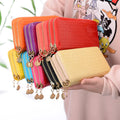 New Double Zipper Large Capacity Long Candy Color Mobile Phone Clutch Custom Card Holder Wallets for Women Fashionable